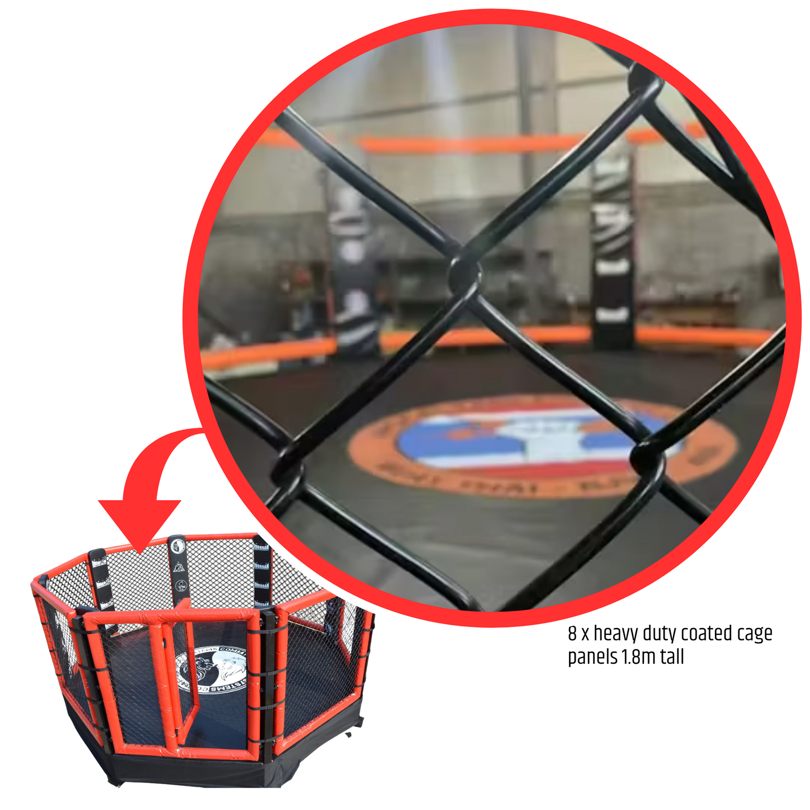 MORGAN CUSTOM RAISED MMA CAGE | 7m x 7m (50cm raised)