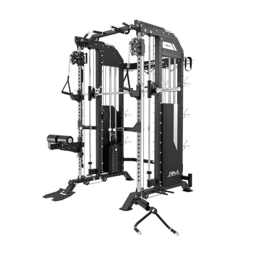 RAPID MOTION - COMMERCIAL SMITH MACHINE POWER RACK AND FUNCTIONAL TRAINER 3 IN 1