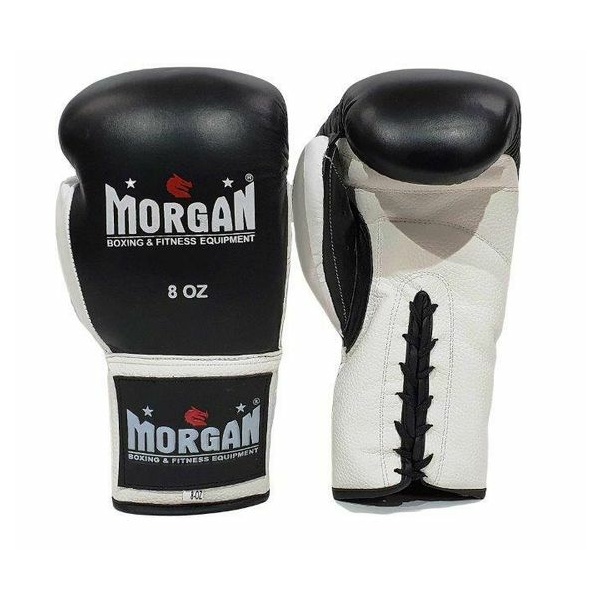 MORGAN LACE UP LEATHER  FIGHT NIGHT BOXING GLOVES (8-10-12oz)