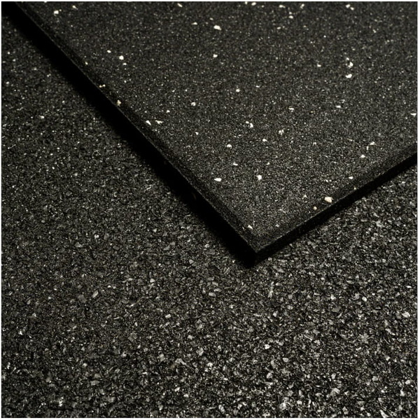 MORGAN COMMERCIAL GRADE  RUBBER FLOOR TILES | GREY FLECK (1m x 1m x 15mm) 