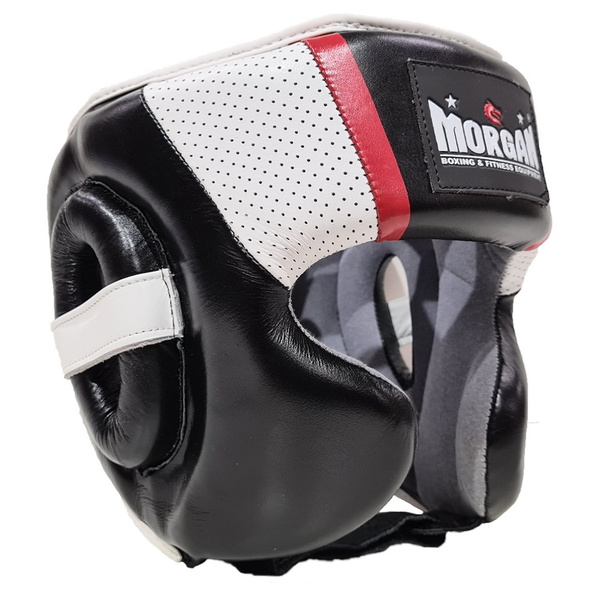 Boxing MMA Wear Morgan Sports Nose Protector Leather Sparring Head Guard 