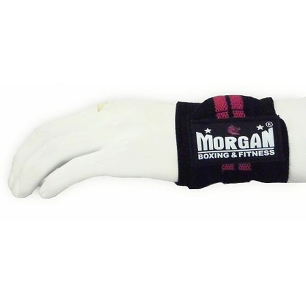 MORGAN ELASTICATED WRIST GUARD - (PAIR) [Black &  Red]